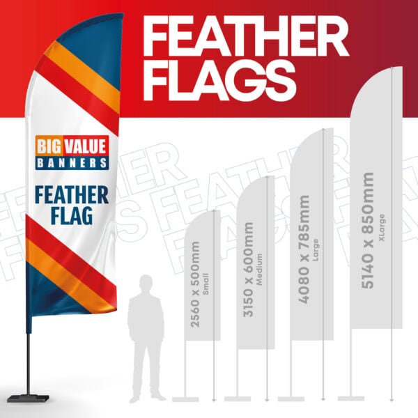Feather flags for advertising from Big Value Banners.