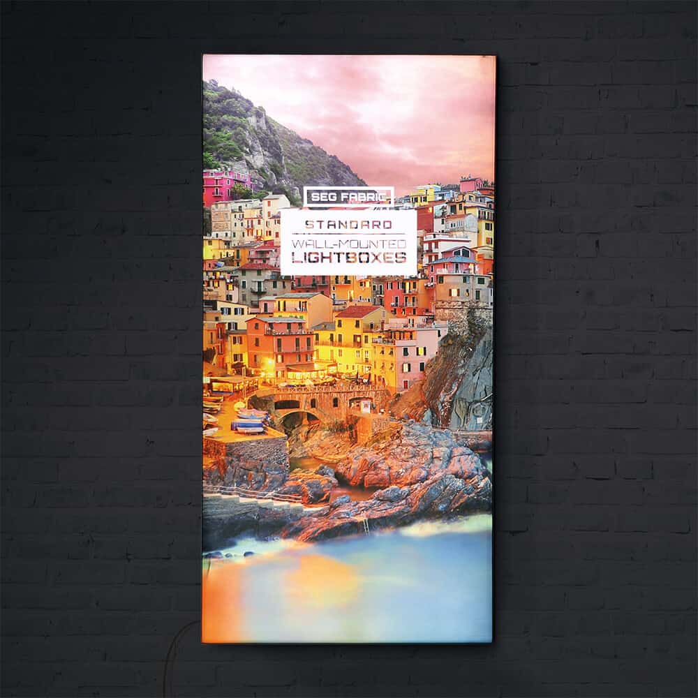 seg-fabric-wall-mounted-lightboxes_standard_hero_lights-on.jpg SEG Fabric Wall-Mounted Lightbox - Image 1