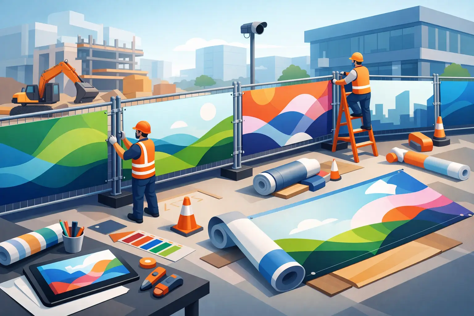 How to Design Heras Banners for Busy Sites