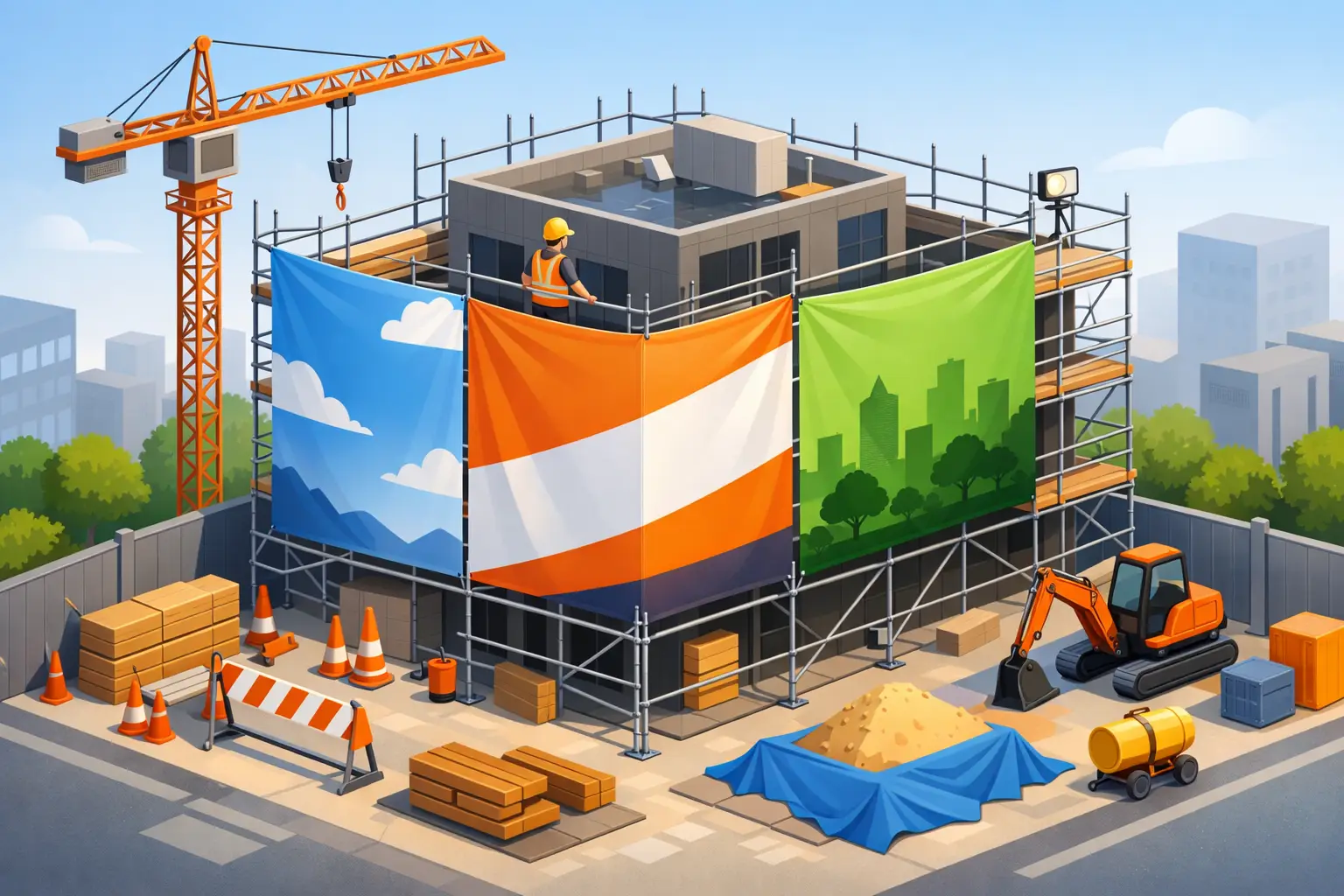 Scaffolding Banners for Building Sites That Work